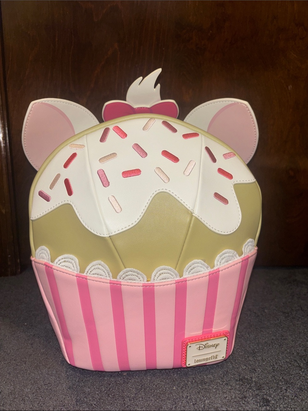 Loungefly Pink and White Cupcake Marie mini backpack